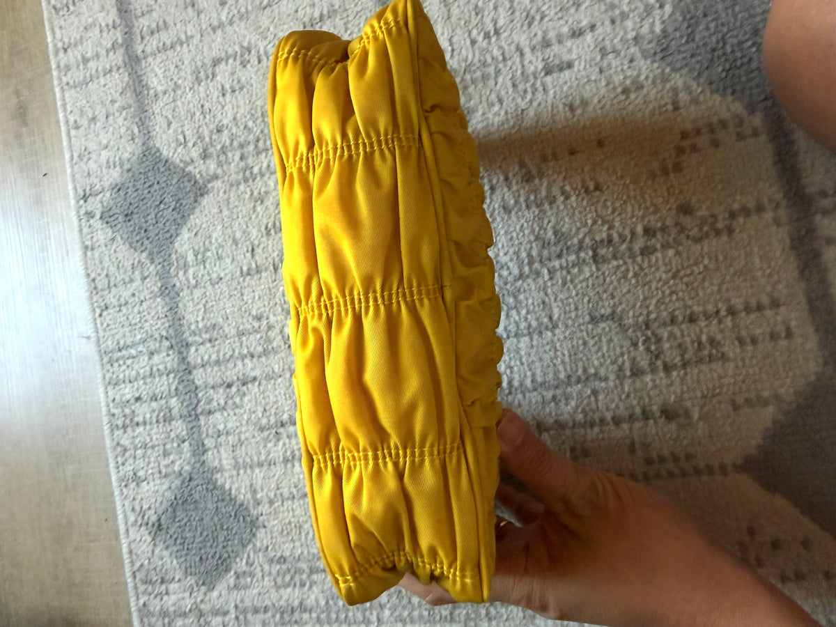 Prada Tessuto Gaufre Re Edition Shoulder Bag yellow