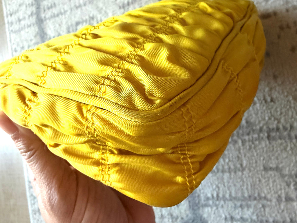 Prada Tessuto Gaufre Re Edition Shoulder Bag yellow