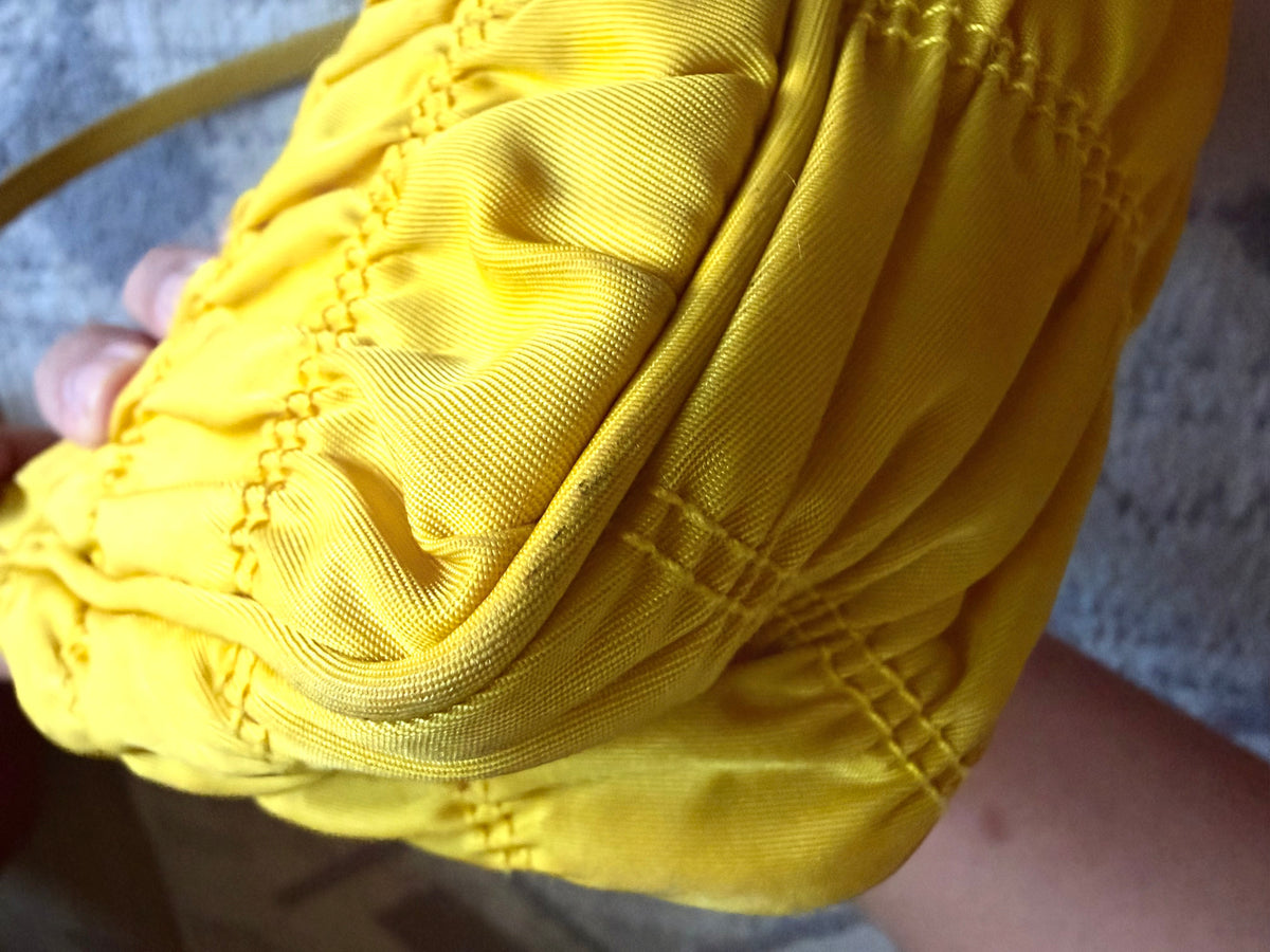 Prada Tessuto Gaufre Re Edition Shoulder Bag yellow