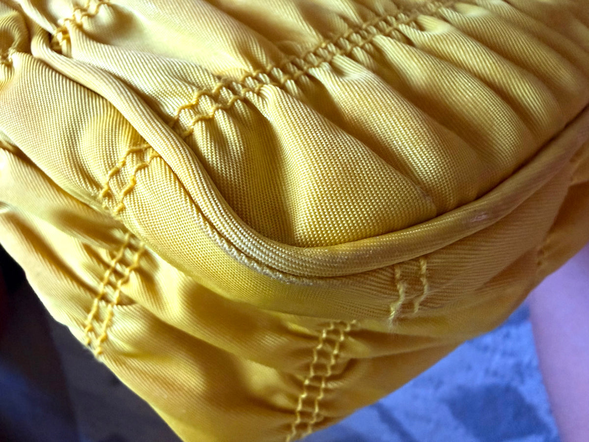 Prada Tessuto Gaufre Re Edition Shoulder Bag yellow