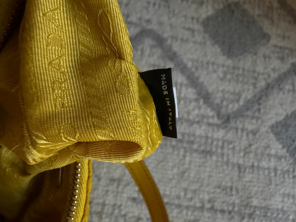 Prada Tessuto Gaufre Re Edition Shoulder Bag yellow