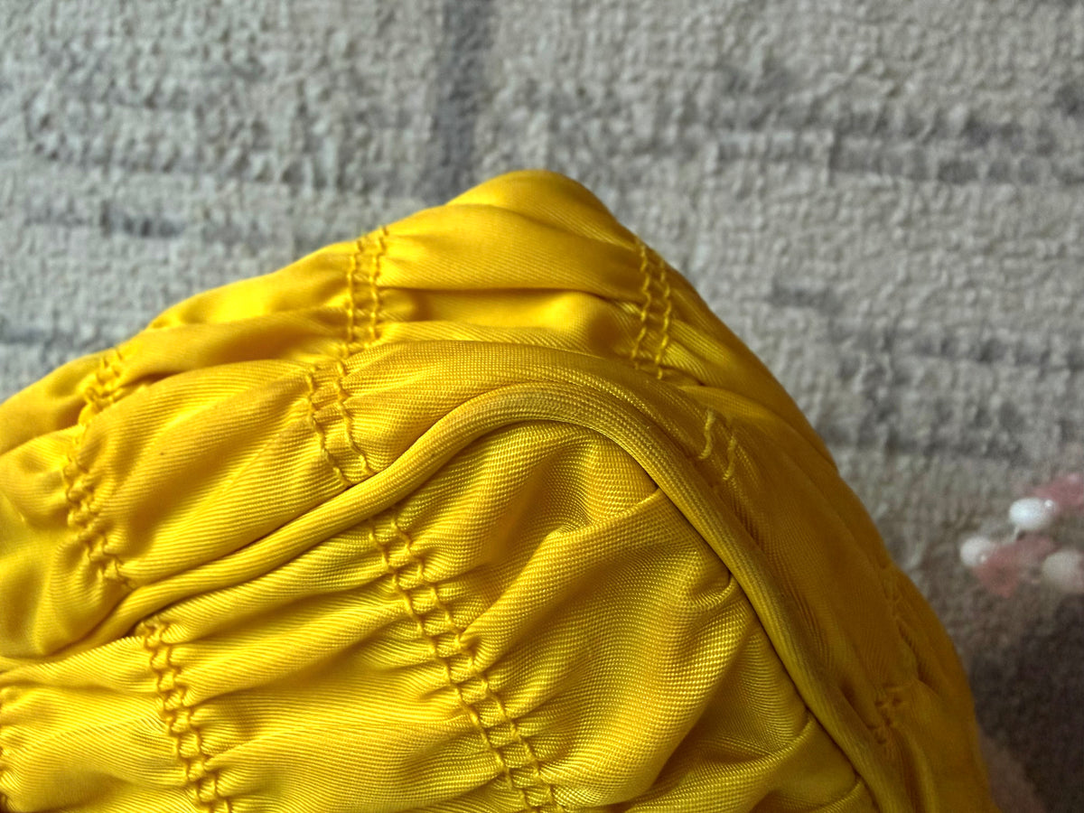 Prada Tessuto Gaufre Re Edition Shoulder Bag yellow