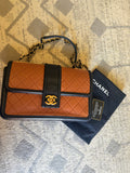 CHANEL Elegant CC Medium Flap Bag in Caramel Black Lambskin