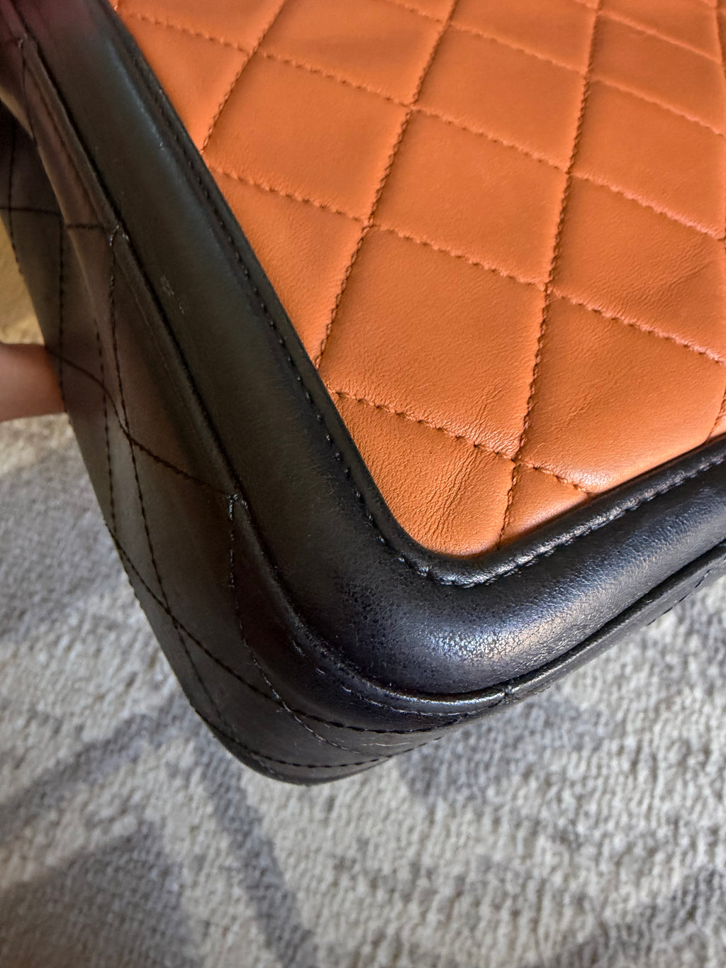 CHANEL Elegant CC Medium Flap Bag in Caramel Black Lambskin
